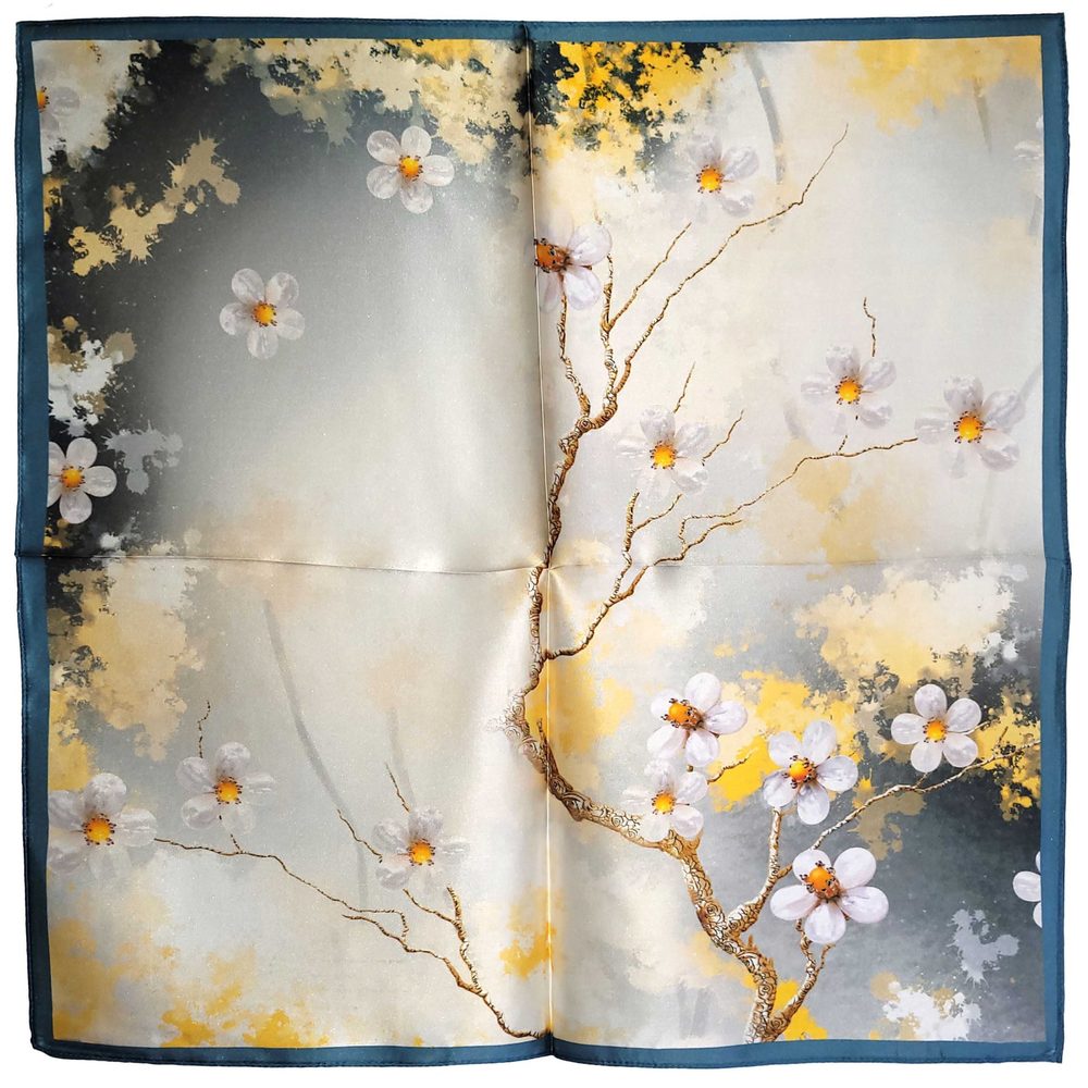 NWT Genuine 100% Mulberry Silk Satin Scarf 20"x20" Small Square Shawl 5504